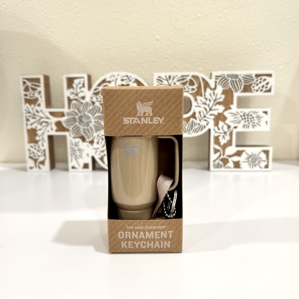 Stanley Water Bottle Keychain Christmas Tree Ornament - Champagne Gold Brand New